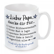 Tasse mit Motiv - Lieber Papa, danke dir für... eigentlich alles