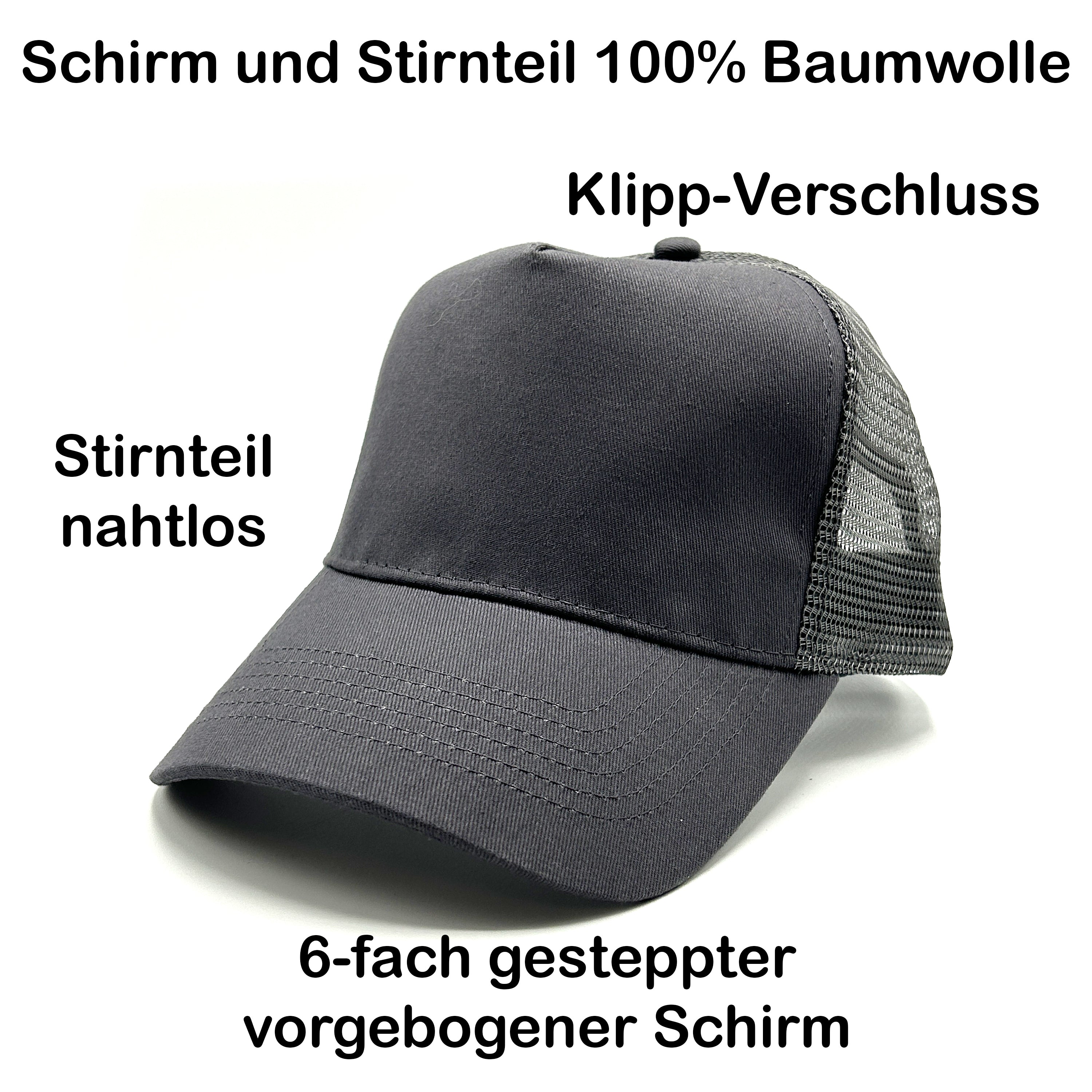 Trucker Cap in Mesh Optik - No Farmers no Food no Future - Farbwahl | Unisex | OneSize durch verstellbaren Klipp-Verschluss